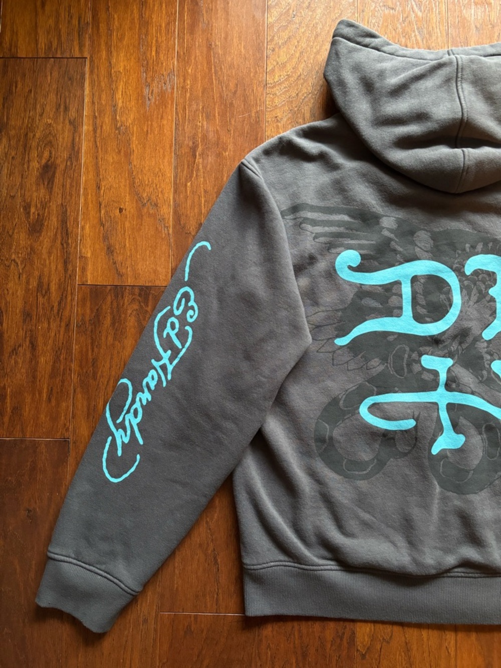Ed Hardy Snake Panther Tattoo Zip Hoodie Charcoal | Size XL | Y2K - Picture 10 of 11